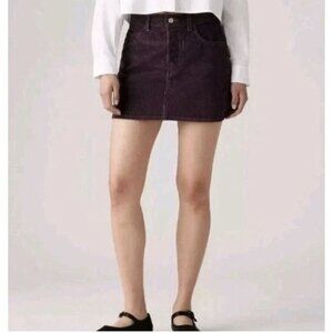 Levi's Size 29 Women’s Purple Corduroy Mini Icon Skirt Button-Fly Mid-Rise. New